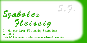 szabolcs fleissig business card
